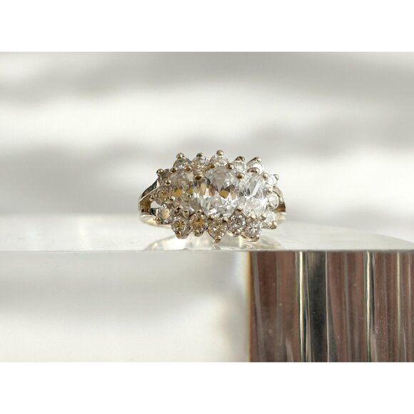 Cocktail Style Multi Gemstone Chunky 925 Sterling Silver Vintage Ring - sz 7 - Picture 16 of 16